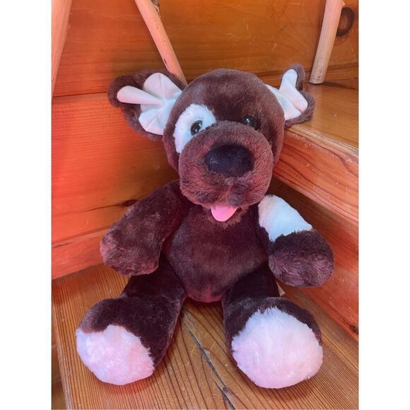 Build A Bear Puppy Dog Plush Dark Brown White Eye Patch 12” BABW Stuffed Toy - Picture 1 of 3